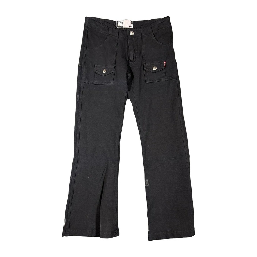 Hard Tail Forever Womens Size 26 Black Cargo Flare Bootcut Pants NWOT USA Made